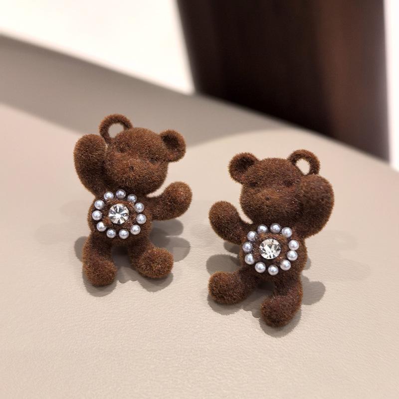 Natural tiger's eye stone series stud earrings for women Maillard exquisite retro earrings niche light luxury high-end temperament earrings