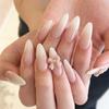 24Pcs Almond French Tip Nails Nude Gradient Bow Tie Full Cover Press On Nails Removable Fake Nails For Women