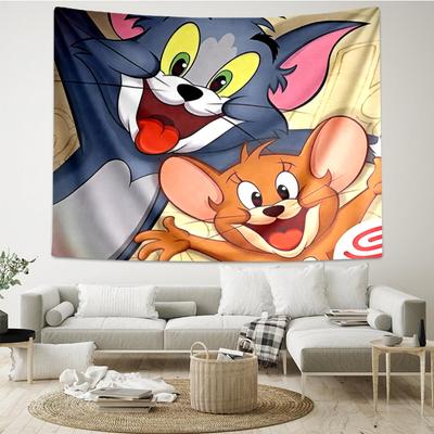 Cat And Mouse Romance Tapestry, Unique Design Tapestry, Wall Decor for Bedroom,Livingroom, Playroom,Heartwarming Fan Holiday Gifts