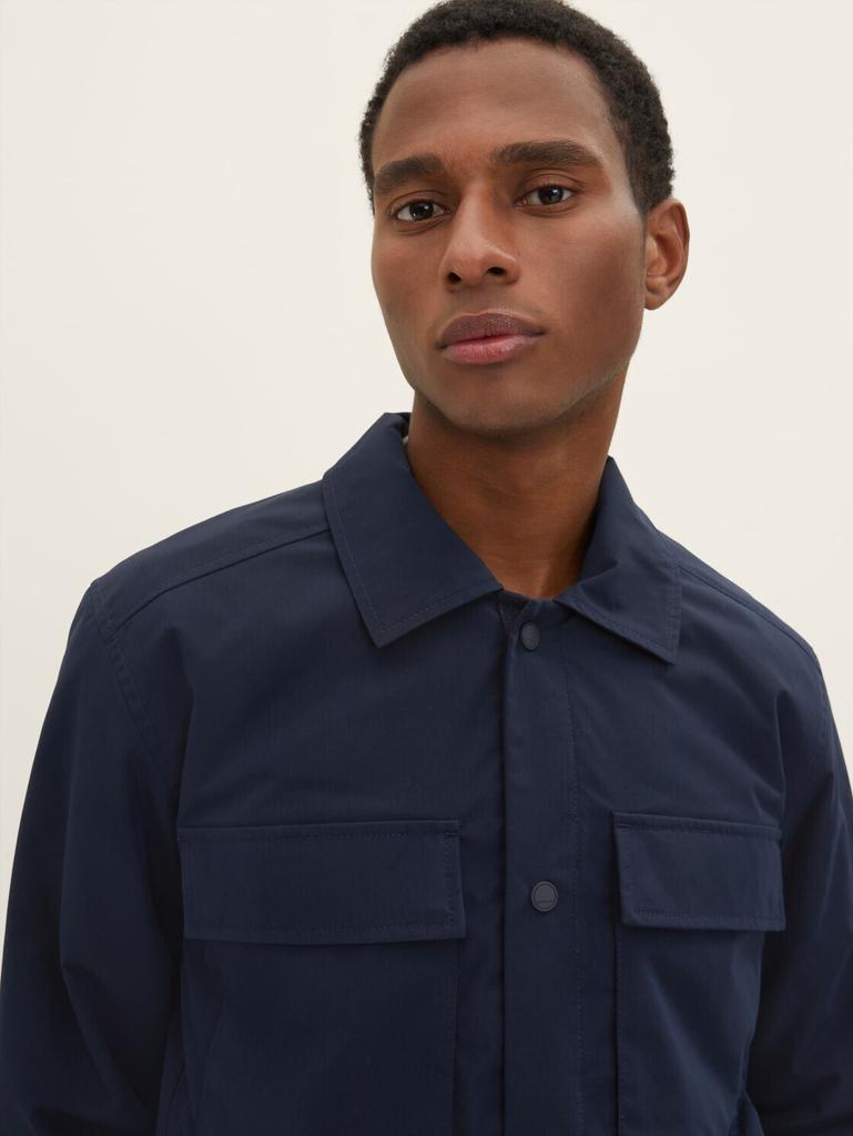Mid-season Jacket Tom Tailor Shirt Jacket With Patch Pockets (1034868) Sky Captain Blue