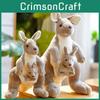 Beige Mother Simulated And Child Kangaroo Doll Plush Toy For Gift Children