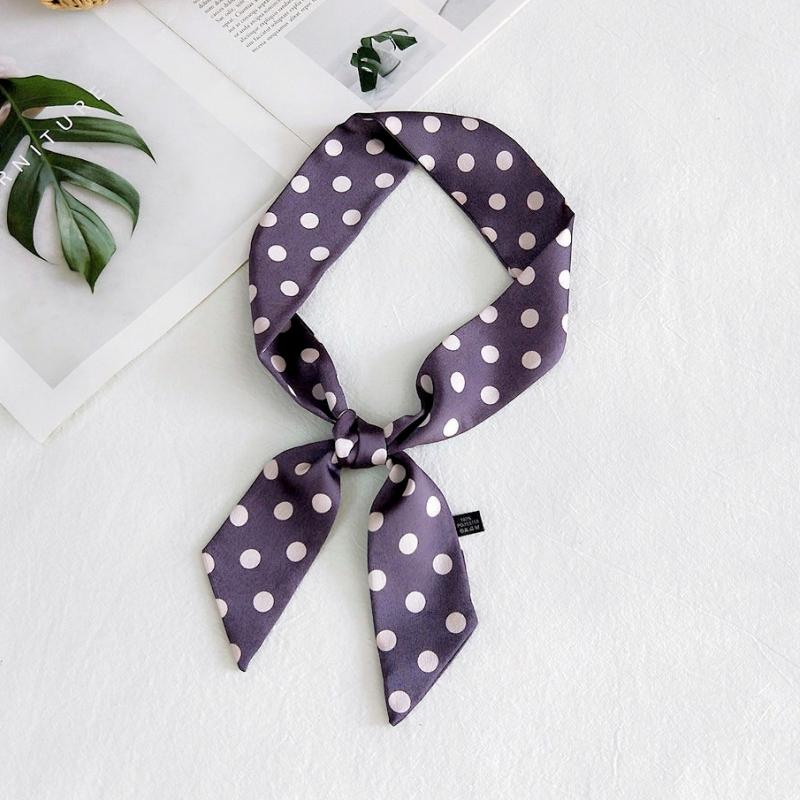 Fashion Dot Ribbon Silk Scarf Women Thin Neck Scarves Lady Small Shawls Narrow Female Neckerchief Dress Accessories