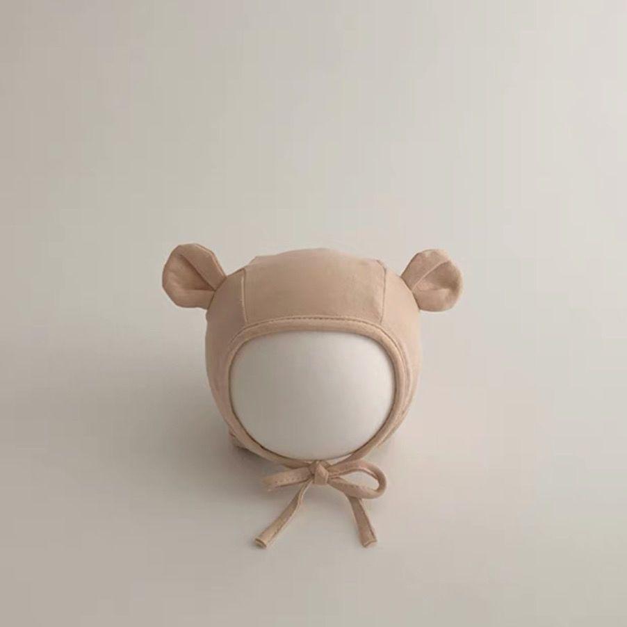 Newborn Pure Cotton Ear Protection Pullover Hat with Lace-up - Cute & Adorable for Spring & Autumn