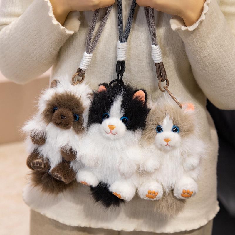 Luxury Scented Siamese Cat Pendant Plush Toy - Realistic Figurine and Cute Gift for Kids