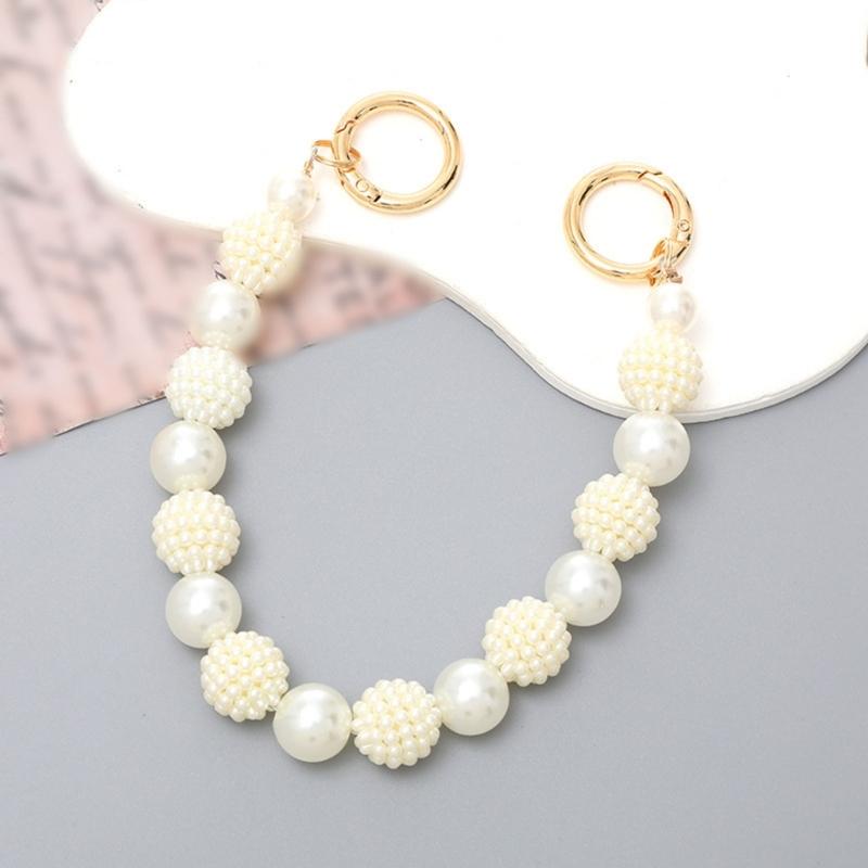 Pearls Chain Strap Short Purse Chain Replacement Pearls Handle Strap Beaded Purse Chains for Purse Handbag Wallet Phone