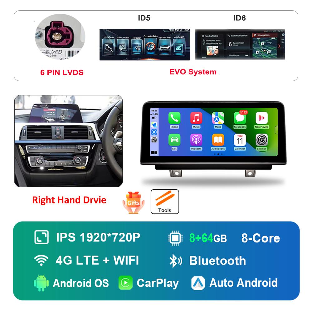 10.25 Inch Right Hand Drvie for BMW 3 /4 Series F30 F31 F32 F33 F34 F36 2013 - 2018 NBT EVOAndroid Car Radio Multimedia Player