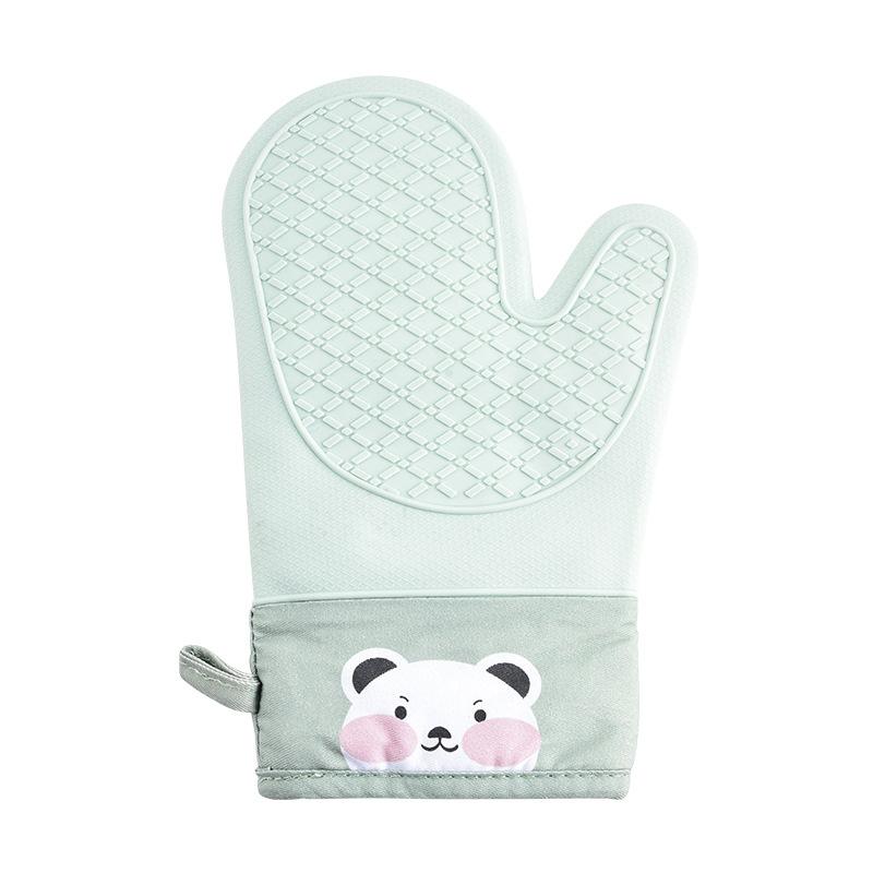 Thickened Anti-scalding Gloves Household Kitchen Microwave Waterproof Oven Gloves High Temperature Silicone Insulation