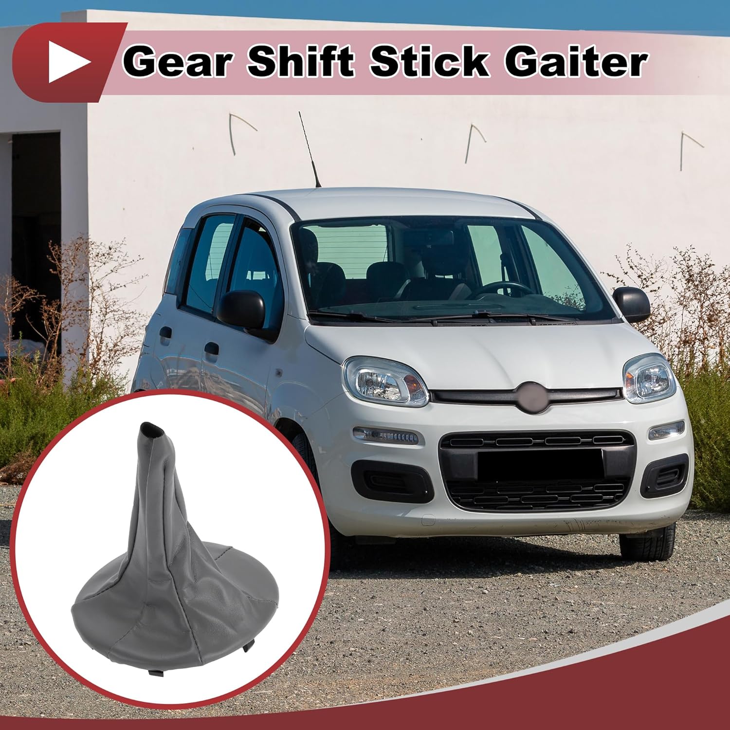 

1 Pc Gear Shift Stick Gaiter for FIAT PANDA 2003-2012 Gear Stick Knob Cover Boot Shift Cover Grey Faux Leather