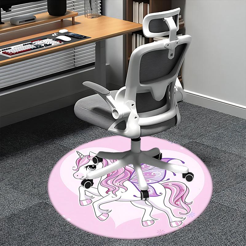 Unicorn Chair Mat - Round Carpet for Home Decor, Office Use, Living Room