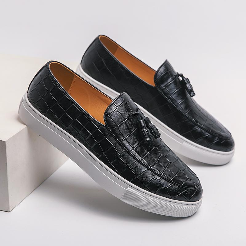 Fashion Men Senior Leather Formal Shoes Wedding Shoes Design Brand Shoes Classic Tassel Footwear Casual Comfort Driving Pointed Shoes