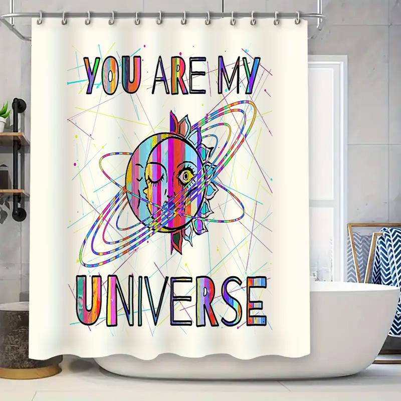 Galaxy Shower Curtain Space Universe Nebula Starry Sky Home Decor Bathroom Fabric Washable Modern Art Print 90x180cm