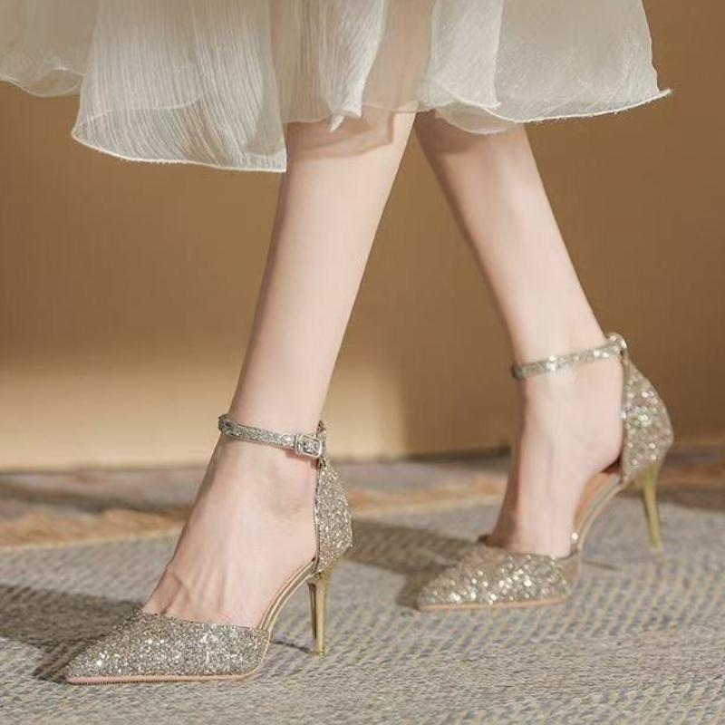 Fashion 2025 New Summer Sexy Nightclub Pole Dancing Women Pumps Fashion Glitter Sequined Elegant Party Wedding High Heels Shoes