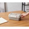Triple Compartment Bento Box Microwave Safe Portable Lunch Container With Utensils Adults Students Office School Home Use