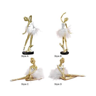 Ballerina-Statue Europäischer Stil Sammlerstück Ballettänzerin Skulptur Kunstwerk für Schlafzimmer Heimbüro Bücherregal Eingang Dekoration