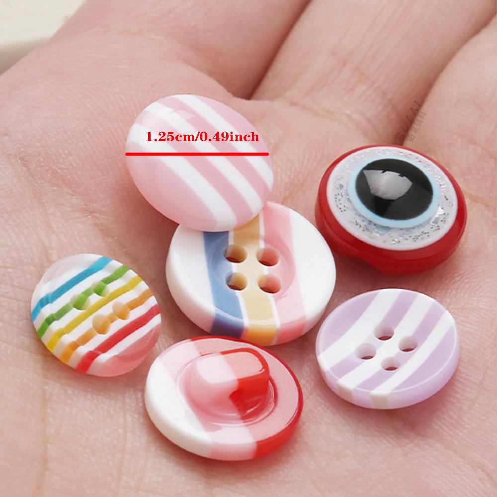 100pcs Boxed Colorful Resin Button Shirt Button Two Eyes and Four Eyes DIY Handmade Material