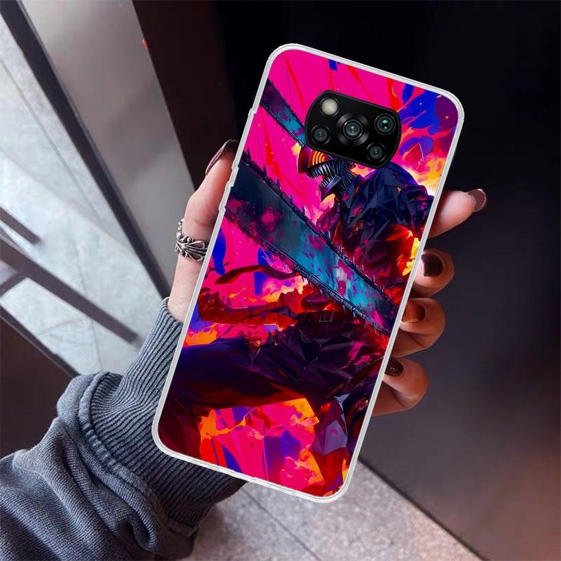 C-Chainsaw Mans Denji Phone Case For Xiaomi Poco X7 X6 X5 Pro F7 Ultra Redmi 15C 15 13 13C 12 12C 10 10A 10C 9 9A 9C 9T Shell Po