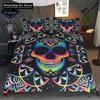 Black Skull Skeleton Bedding Set Paisley Floral Gothic Luxury Soft Bedding Set Bed Set Quilt Cover Twin Single Queen King Size