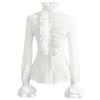 Victorian Gothic Women's Long Sleeve Lotus Pleated Shirt
