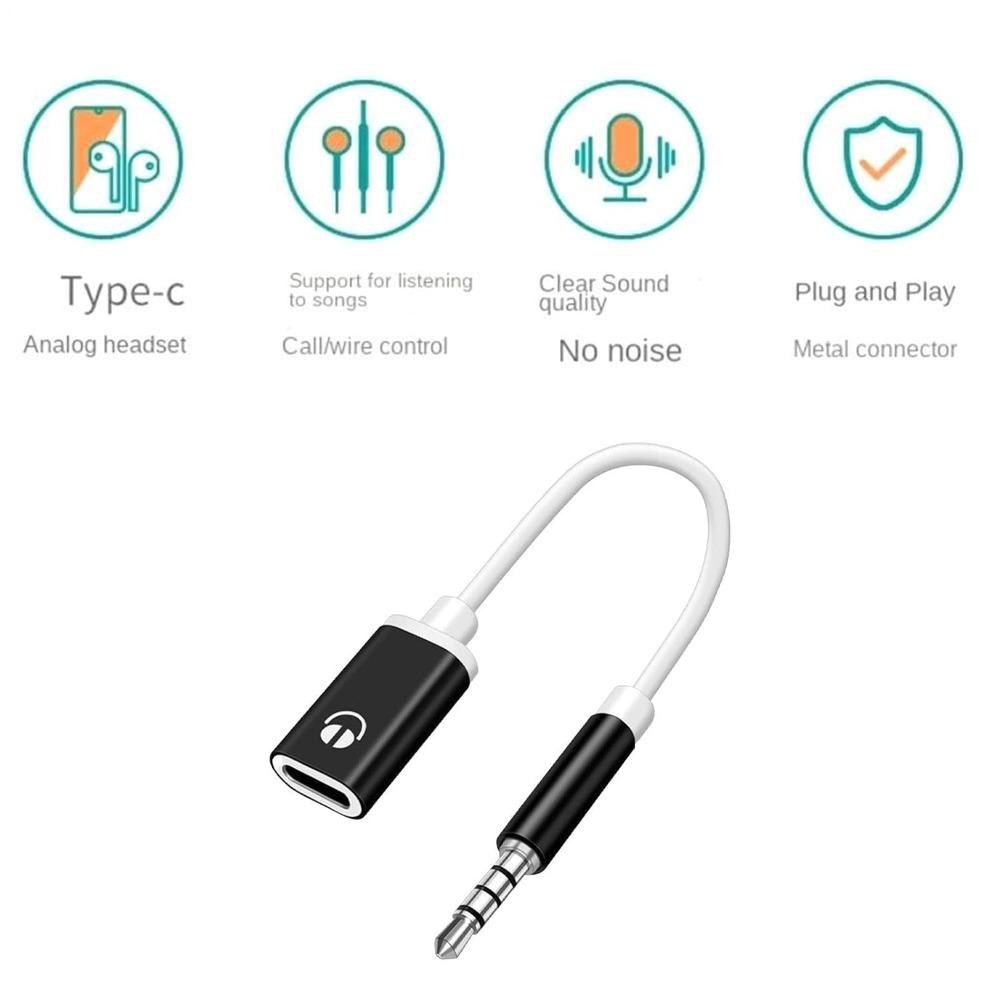 Headphone Jack Adapter, USB-C Female To 3.5mm Male Audio Cable, Analog Type-C Converter Headphone Jack Adapter.