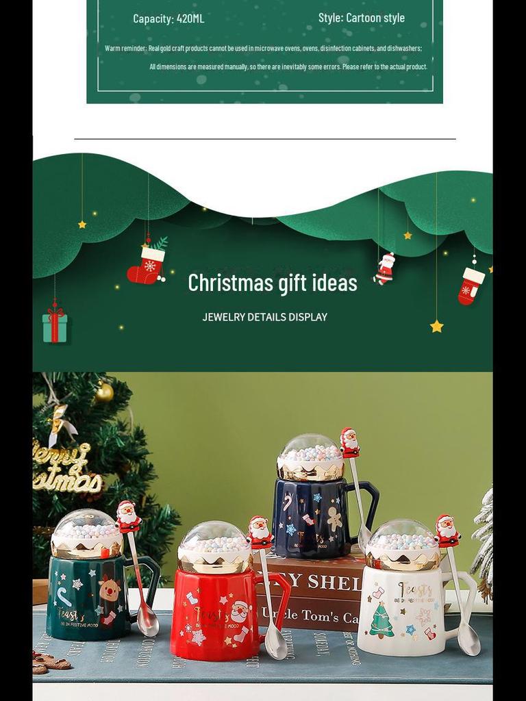 Creative Ceramic Christmas Mug with Lid: Perfect Holiday Gift Box