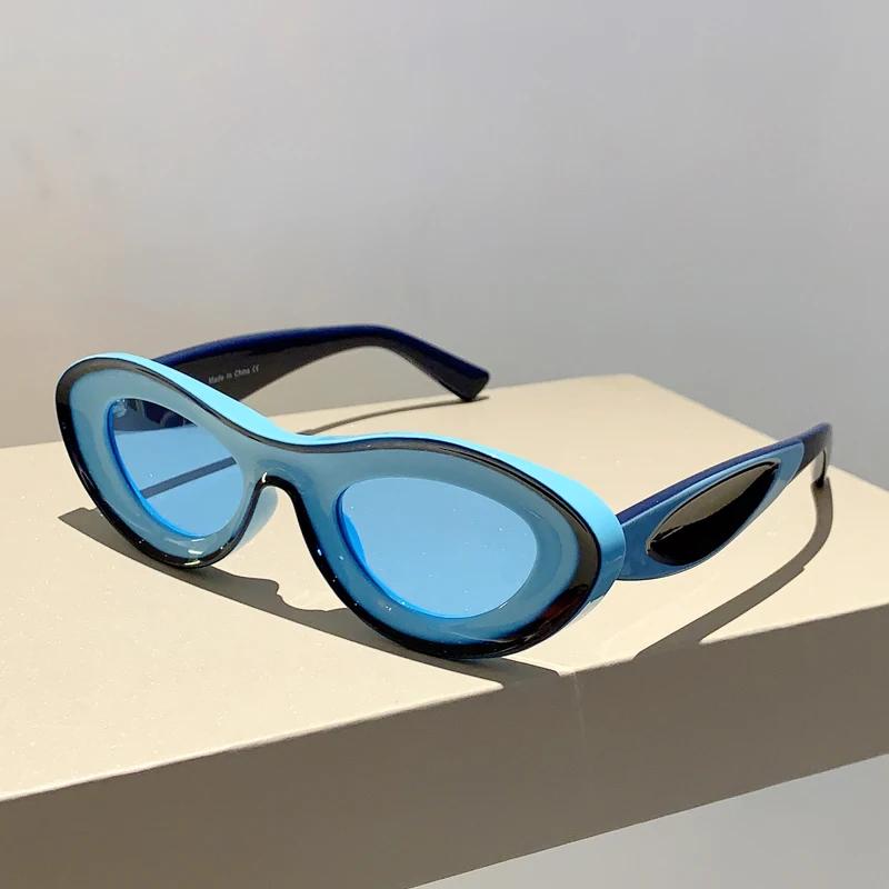 New Oval Sunglasses Women Stylish Multicolor Outdoor Shades Men Trendy Brand Designer Uv400 Protection Beach Eyewear