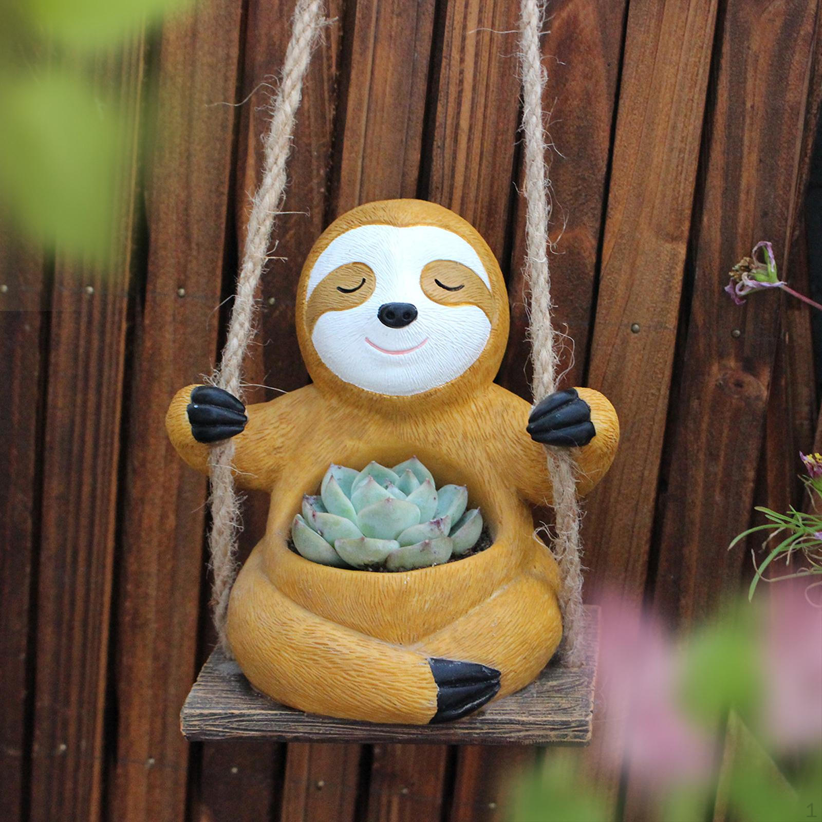 

Подвесной горшок для цветов, ленивец, качели, садовый декор, милый горшок из смолы для растений