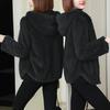 Warm Lamb Wool Jacket Women Loose Hooded Sweater Solid Color Double Sided Coral Velvet Zippered