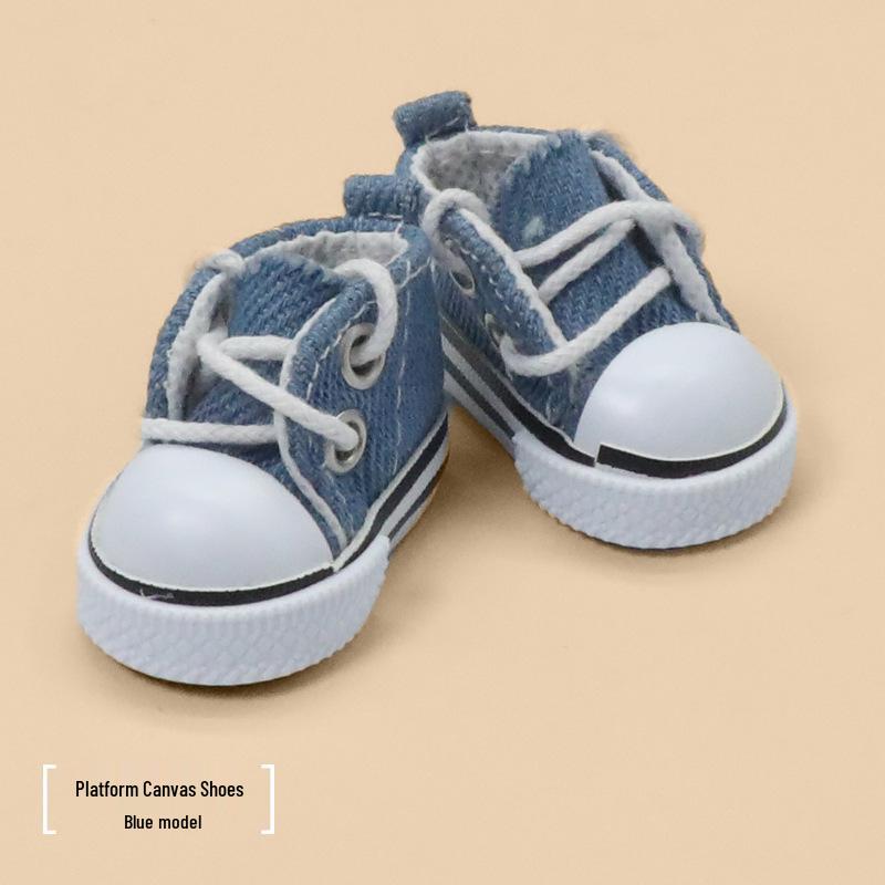 Replaceable Labubu Doll Shoes: 17cm Canvas High-Top Sneakers for Blind Box Dolls