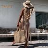 Boho-Strandkleid für Damen, hohler Fransensaum, sexy Überzugskleid, Sommer-Badeanzüge, Kittel, Häkelquaste, Sling-Strandmode
