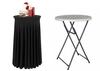 Tablecloth Cover With Skirting, Valves For Cocktail Bar Table 80 Cm Black