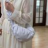 Korean Style Drawstring Shoulder Bag Dumpling Bag Lace Crossbody Bag Stripe Pleated Bag  Outdoor