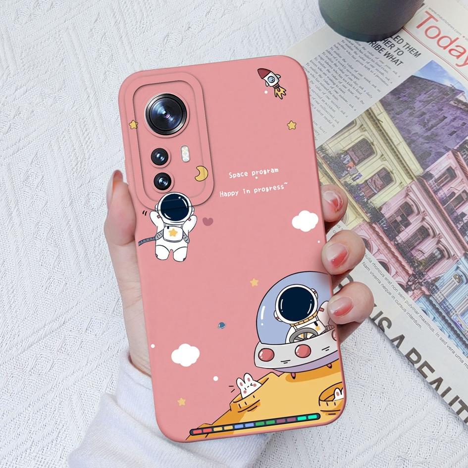 For Xiaomi 12T 12S Ultra 10T 11T 10 11 12 13 Lite 11X Pro Deksel Mote Astronaut Kamerabeskyttelse Firkantet Flytende Silikondeksel For Xiaomi Støtfanger