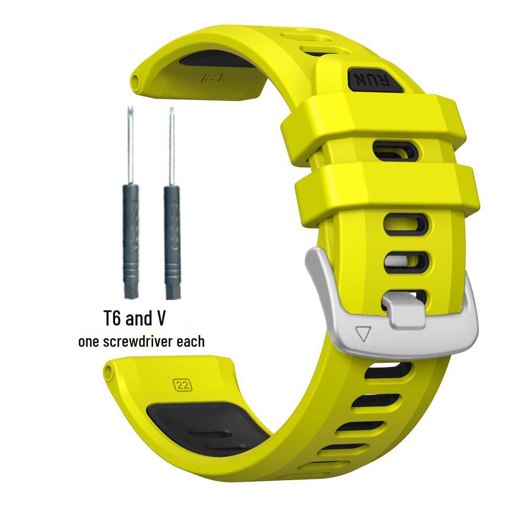 Совместимый двухцветный силиконовый ремешок для Garmin Forerunner 970 22mm