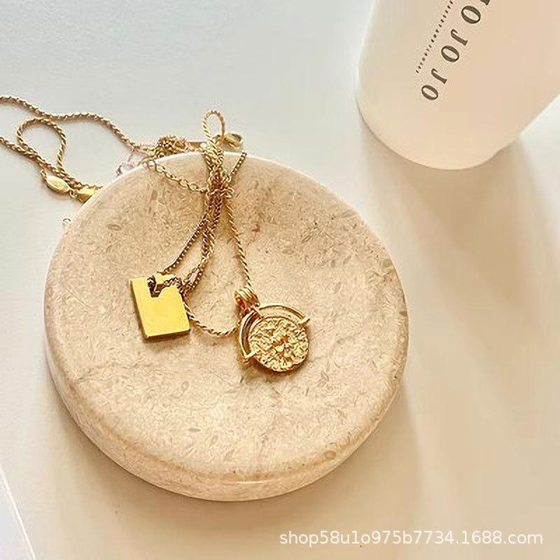 

French Retro Light luxury Natural Stone Tray Dish Aromatherapy & Jewelry Storage Dish Plate Showroom Decor & Ornament Diameter 10cm