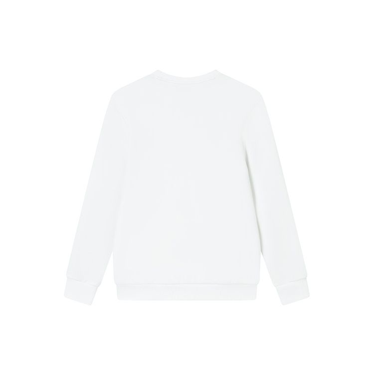 FILA Letter Logo Printed Knit Pullover Sweatshirt Men sweatshirt Cloud-Mushroom-White F11M319214F-WT