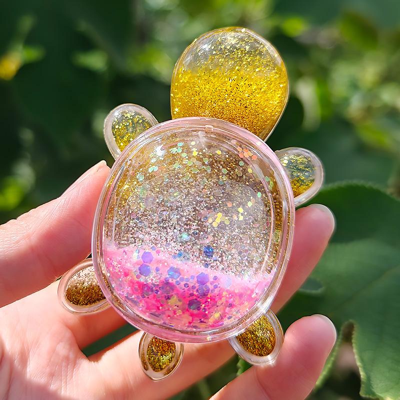 

Креативная двухслойная черепаха с зыбучим песком, нажимаемая, наполненная маслом, декомпрессионное настольное украшение, подарок, игрушка