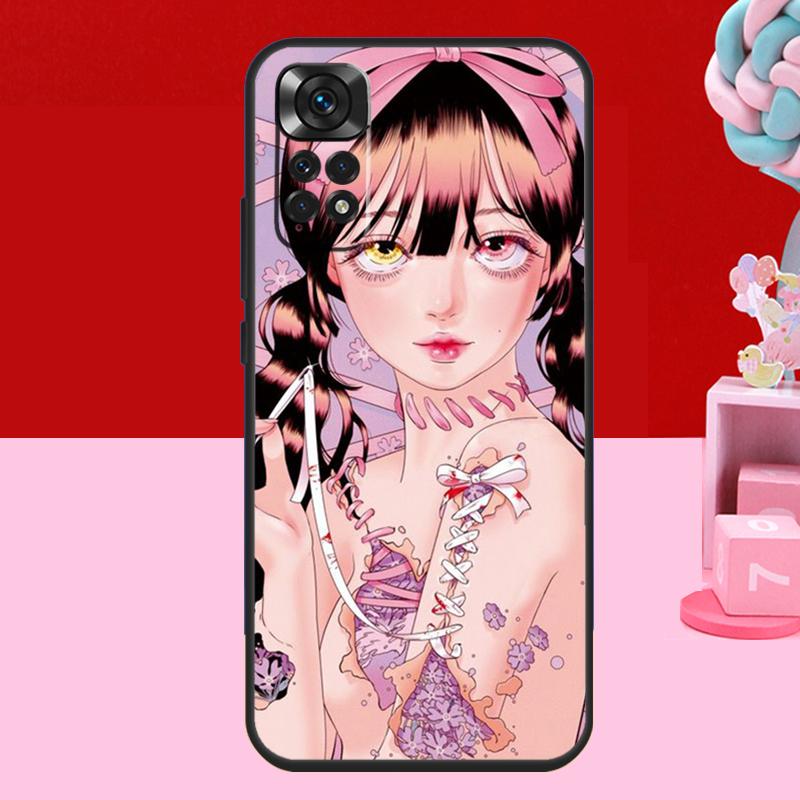 Cartoon Girl Aesthetic Case For Xiaomi Redmi Note 14 13 12 10 11 15 Pro Plus Redmi 15 C 10C 12C 13C 14C Soft Cover