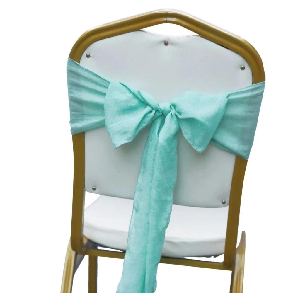 2Pcs Rustic Chair Sashes Cheesecloth Tulle Chair Cover Chair Decorative Bows Wedding Decoration