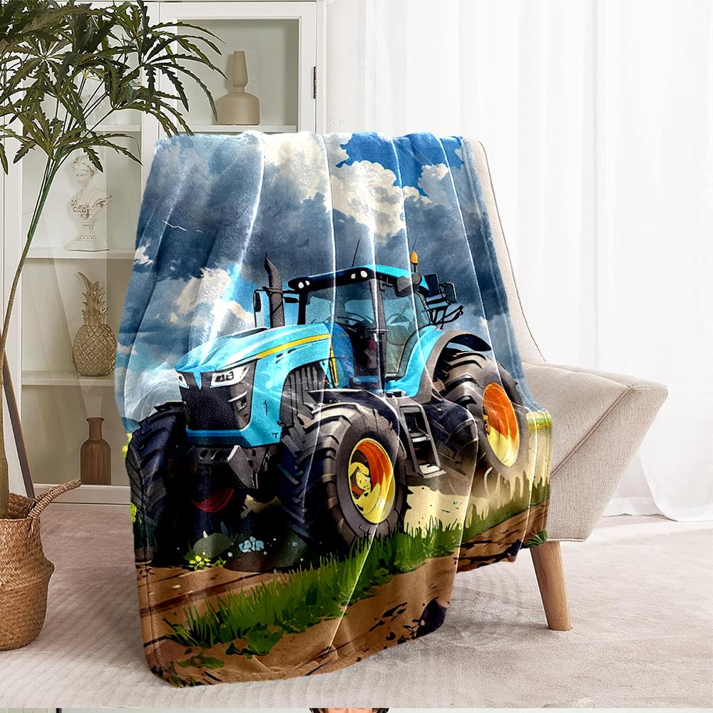 Truck Theme Printed Blanket - Perfect for Couch, Bed, Travel & Outdoor Use | Machine Washable, Cozy & Durable.