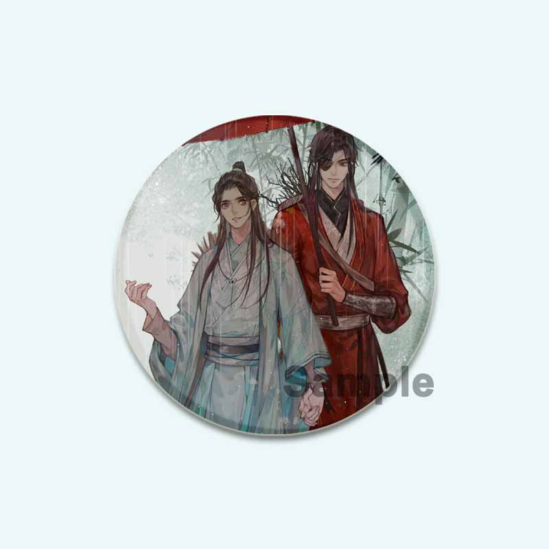 32/44/58 mm Anime Heaven Official's Blessing Badge Hua Cheng/Xie Lian Cartoon-Broschen, handgefertigt, niedliche Emaille-Anstecker als Schmuck, Geschenk-Accessoire