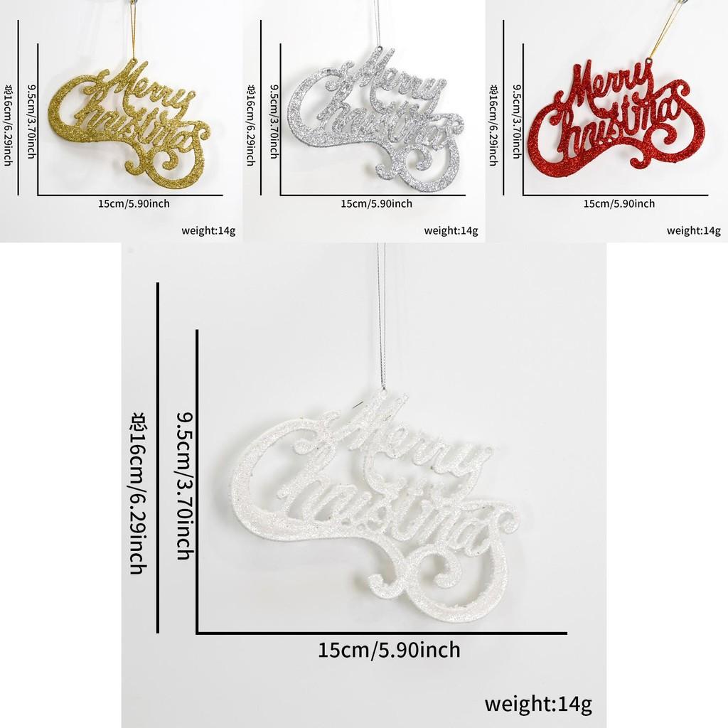 Tree Christmas Luxurious Decorations Stylish Glitter Letter Hanging Ornaments Celebrations For