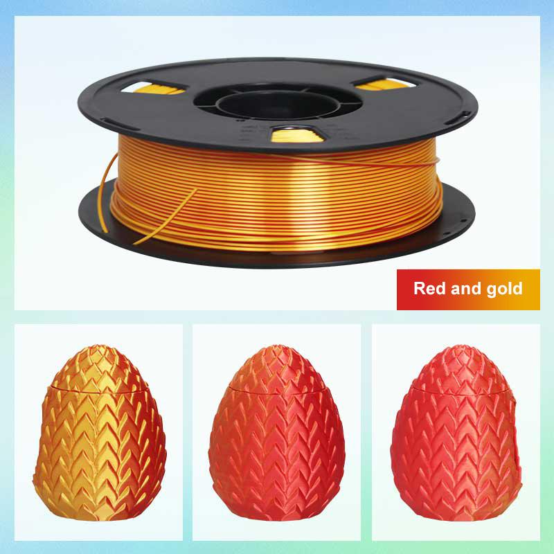 Silk Dual Color PLA Filament 1.75mm 3D Printer Bi-Color Filament 1kg (2.2lbs) PLA Silk 2 In 1 Colors PLA Filament