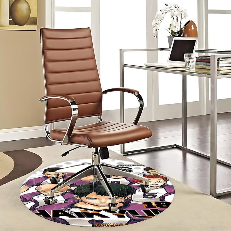 

1pc Haikyuu! Anime Round Carpet Office Chair Mat, NonSlip Rug for Home Decor, Seasonal Gift, Suitable for Office, Living Room 80cm