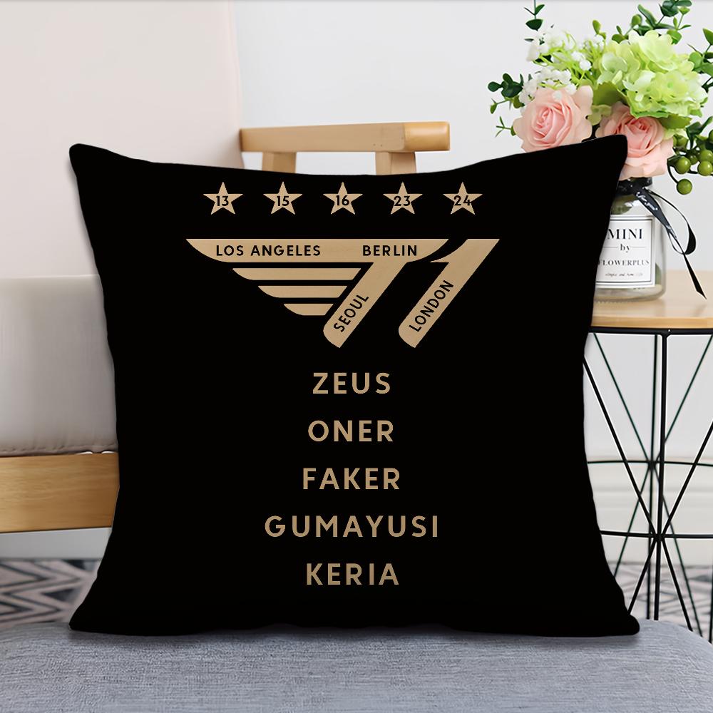 Faker LOLS SKT T1 2024 Five Champion Pillow Case Fan Style Square Home Decor Cushion Cover Design Printed