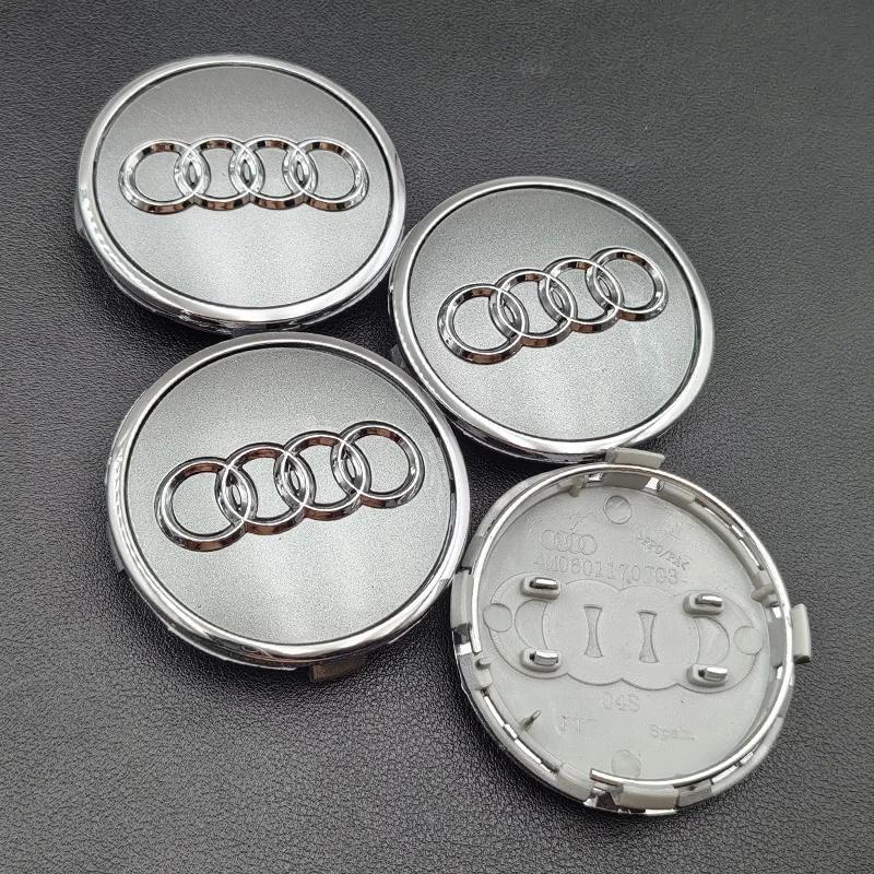 4Pcs 60 61 68 69 Car Wheel Center Hub Cap 4B0601170 For Audi A7 A8 S4 S6 A3 A3 A4 A5 A6 Rim Cover Emblem Stickers Accessories