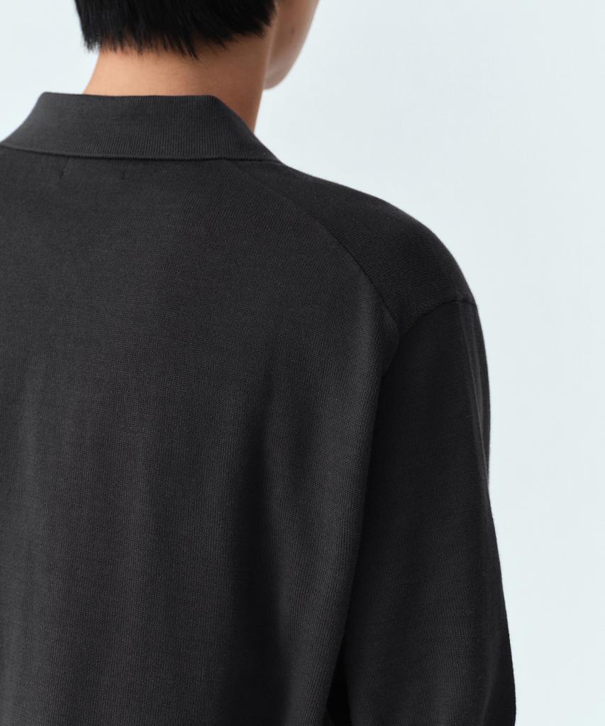 MUSINSA STANDARD Washable Supima Cotton Knitted Polo Shirt [Dark Grey]