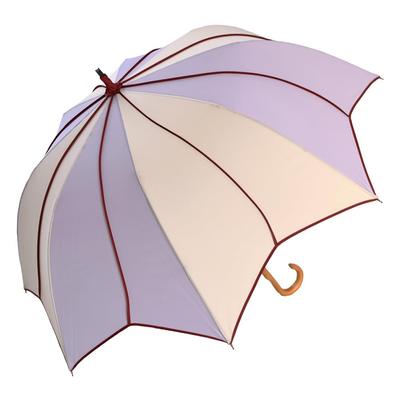 Large Flower Long Difficult To Get Piping X Light [Chinoiserie Modern] Umbrella, Women's, Motif, Umbrella, Deep, Wet, (Mocha Purple)