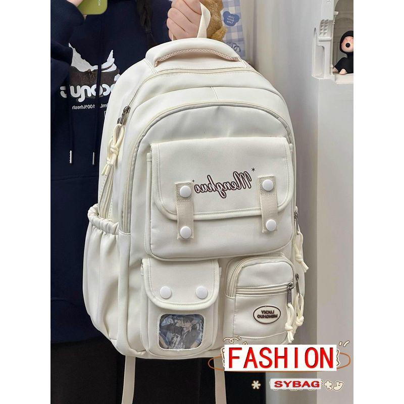 

модный Ins Милый Рюкзак Большой Вместимости для Школы Женский Ученик Начальной Школы Все-Сочетающийся Ученица Средней Школы Ученица Старшей Школы Легкий Рюкзак Beige