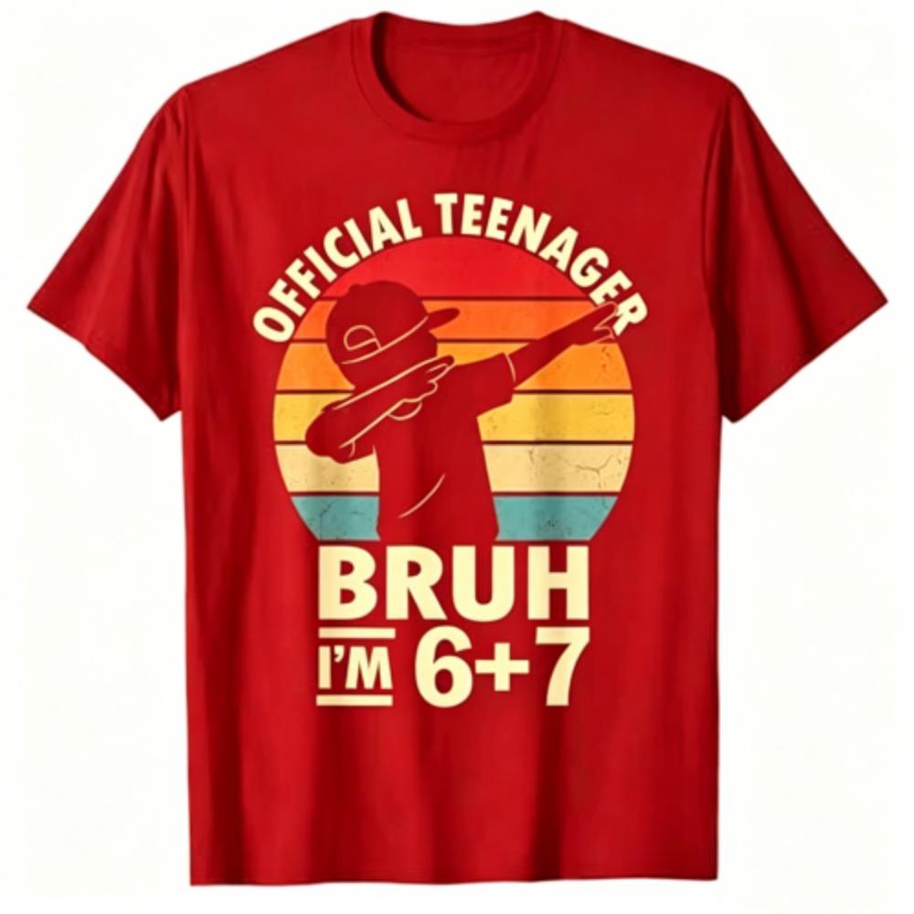13th Birthday 67 Funny Printed Kids T-Shirt Casual Boys and Girl Short Sleeve T-shirt Tops Fashion Children's Clothes Tees