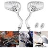 Chrome 8mm/10mm Motorcycle Skull Skeleton Rearview Side Mirrors Compatible with Honda Yamaha Kawasaki Suzuki Aprilia